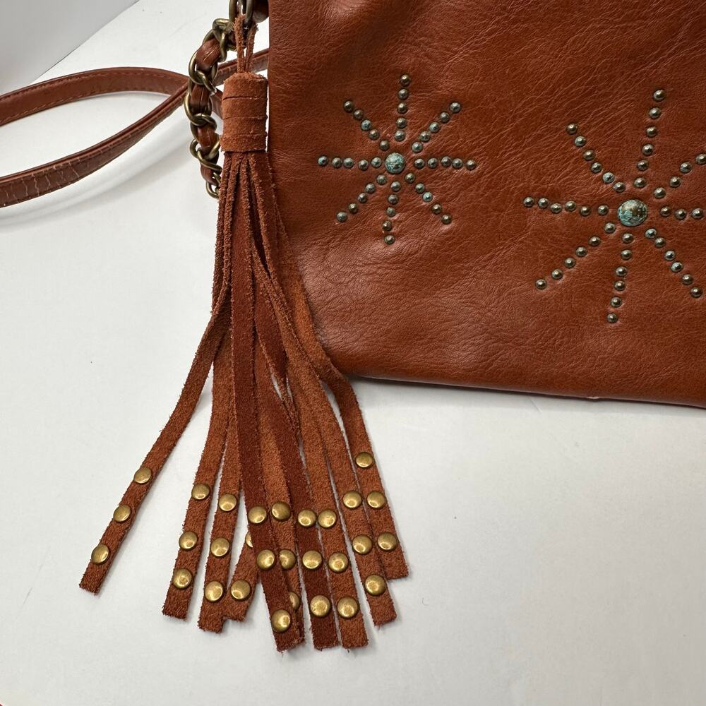 Shyanne Bohemian Western Style Crossbody Bag Leather Grommet Design Tassel - Picture 11 of 16